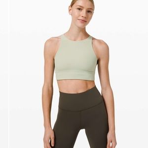 Lululemon Energy Bra High Neck Long Line Rib, B–D Cup
Green Fern